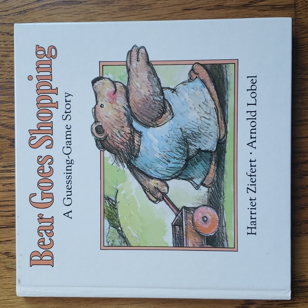 Vintage 80s Bear Goes Shopping A Guessing Game Story Hardcover Children's Book